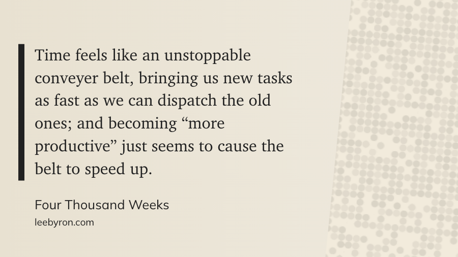 From Edward T. Hall, the purpose is to remind everyone of the pitfalls of focusing solely on efficiency (image generated by Readwise).