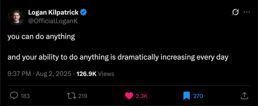 https://x.com/OfficialLoganK/status/1951819579694694841